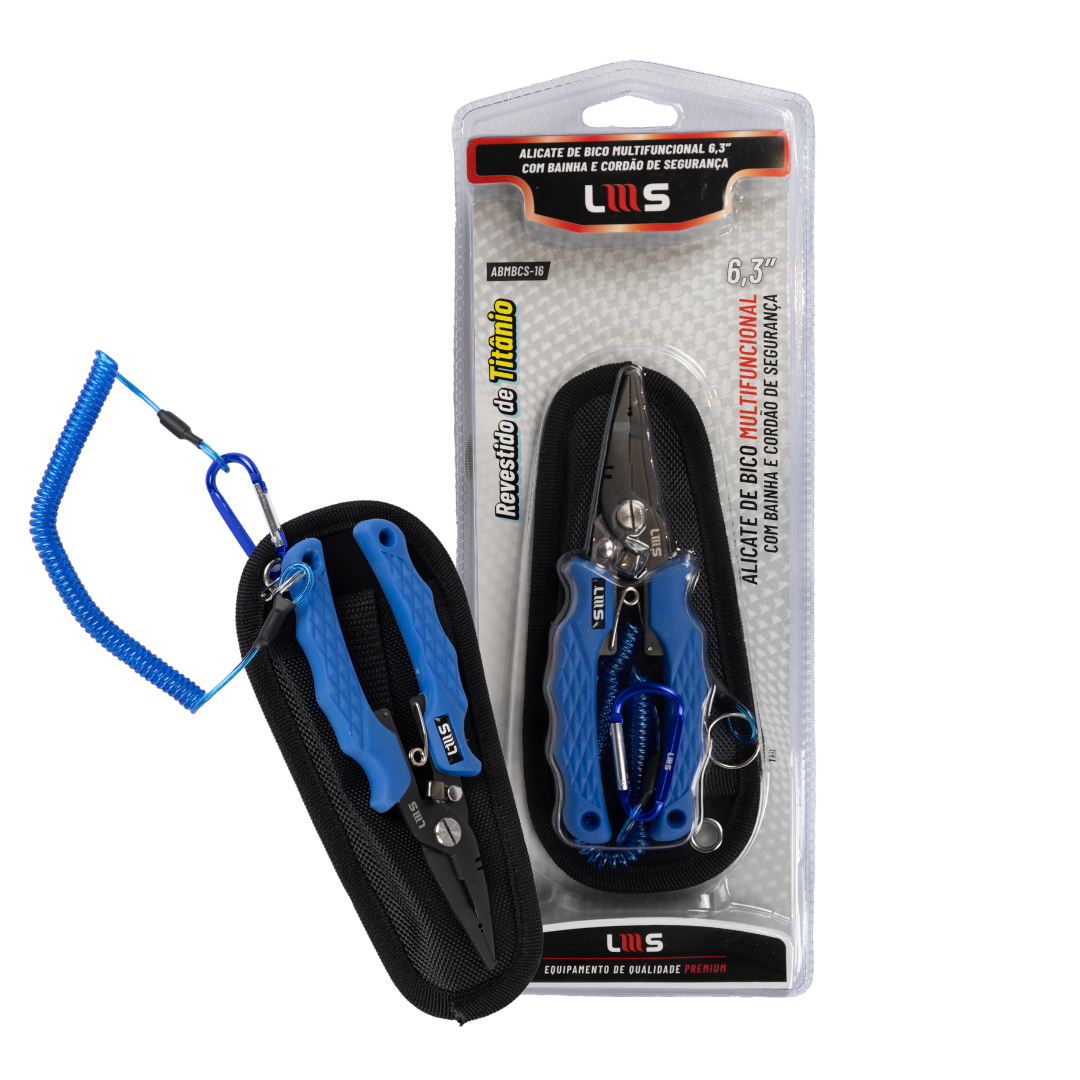 ALICATE DE BICO MULTIFUNCIONAL 6,3″ COM BAINHA E CORDÃO DE SEGURANÇA