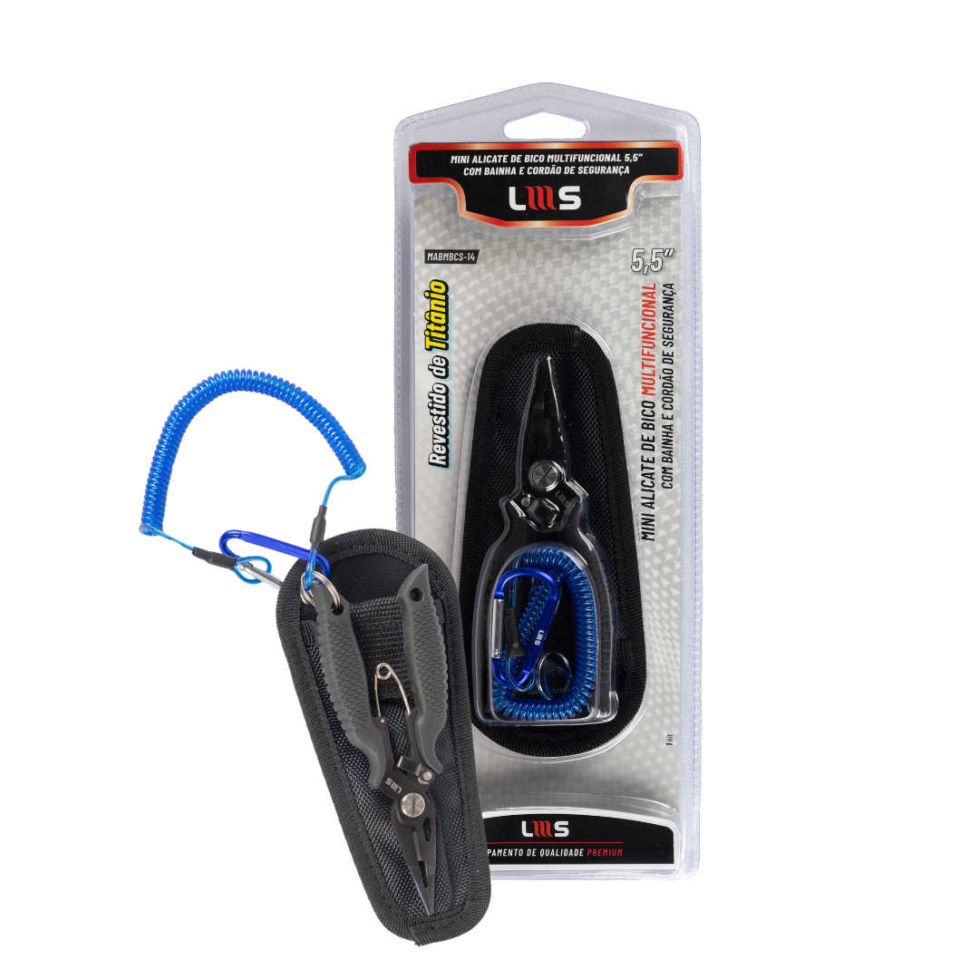 MINI ALICATE DE BICO MULTIFUNCIONAL 5,5″ COM BAINHA E CORDÃO DE SEGURANÇA